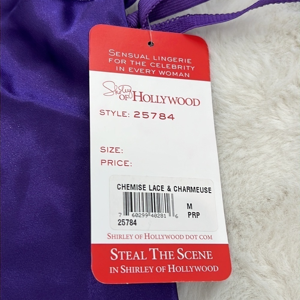 Shirley of Hollywood purple lace nightie/ chemise 2 piece NWT adjustable strap - Picture 9 of 14